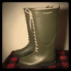 Ilse Jacobsen Hornbaek lace up rubber boots 39
